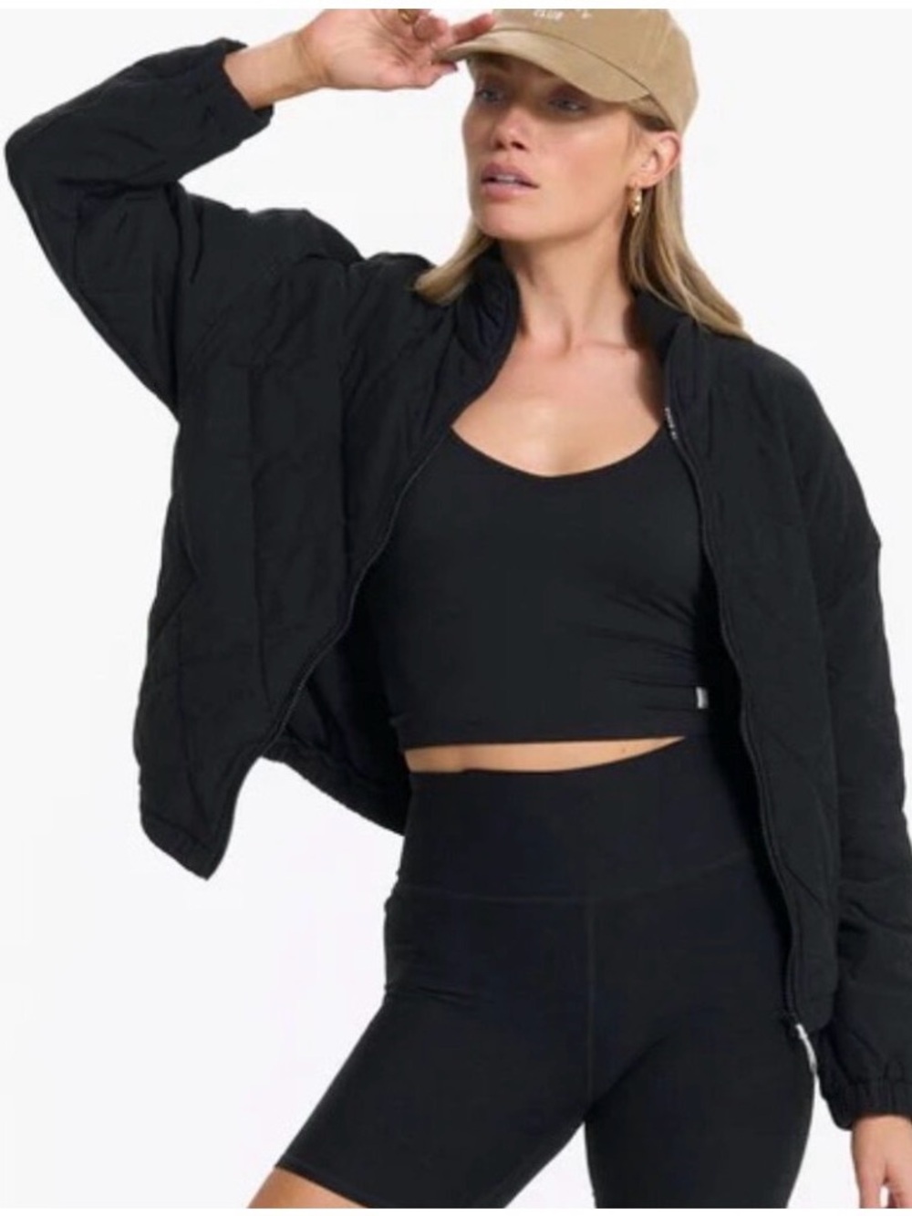 Vuori Halo Dreamknit Black Quilted Full Zip Jacket M